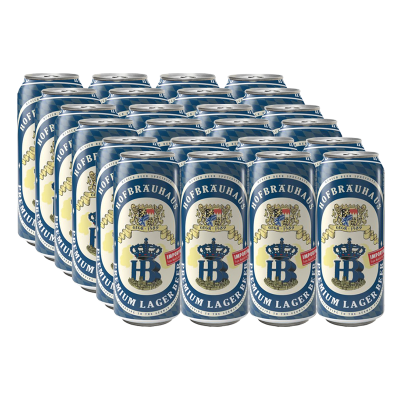 Hofbrau Helles Lager 4.9% 500ml Can - 24 Pack