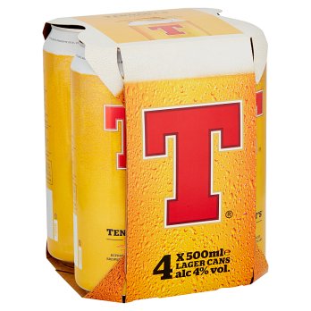 Tennent's Lager Can 500ml - 4 Pack