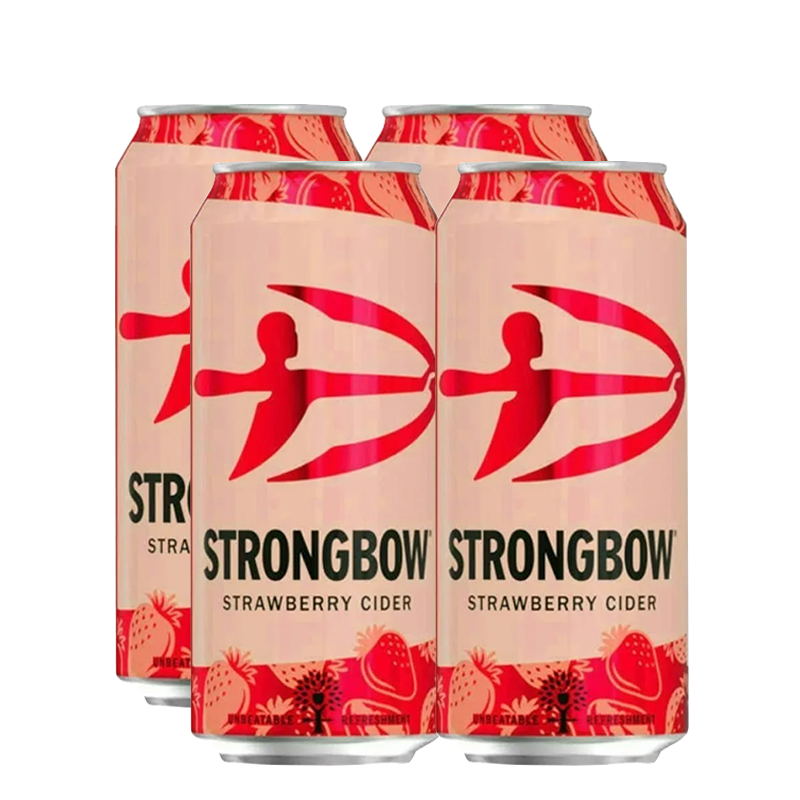 Strongbow Strawberry Cider 4.0% 440ml Can - 4 Pack