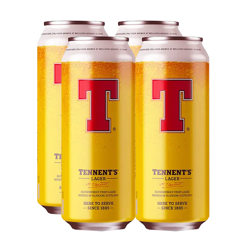 Tennent's Lager Can 500ml - 4 Pack