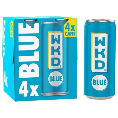 WKD Blue Alcoholic Ready to Drink Cans Multipack 4 x 250ml