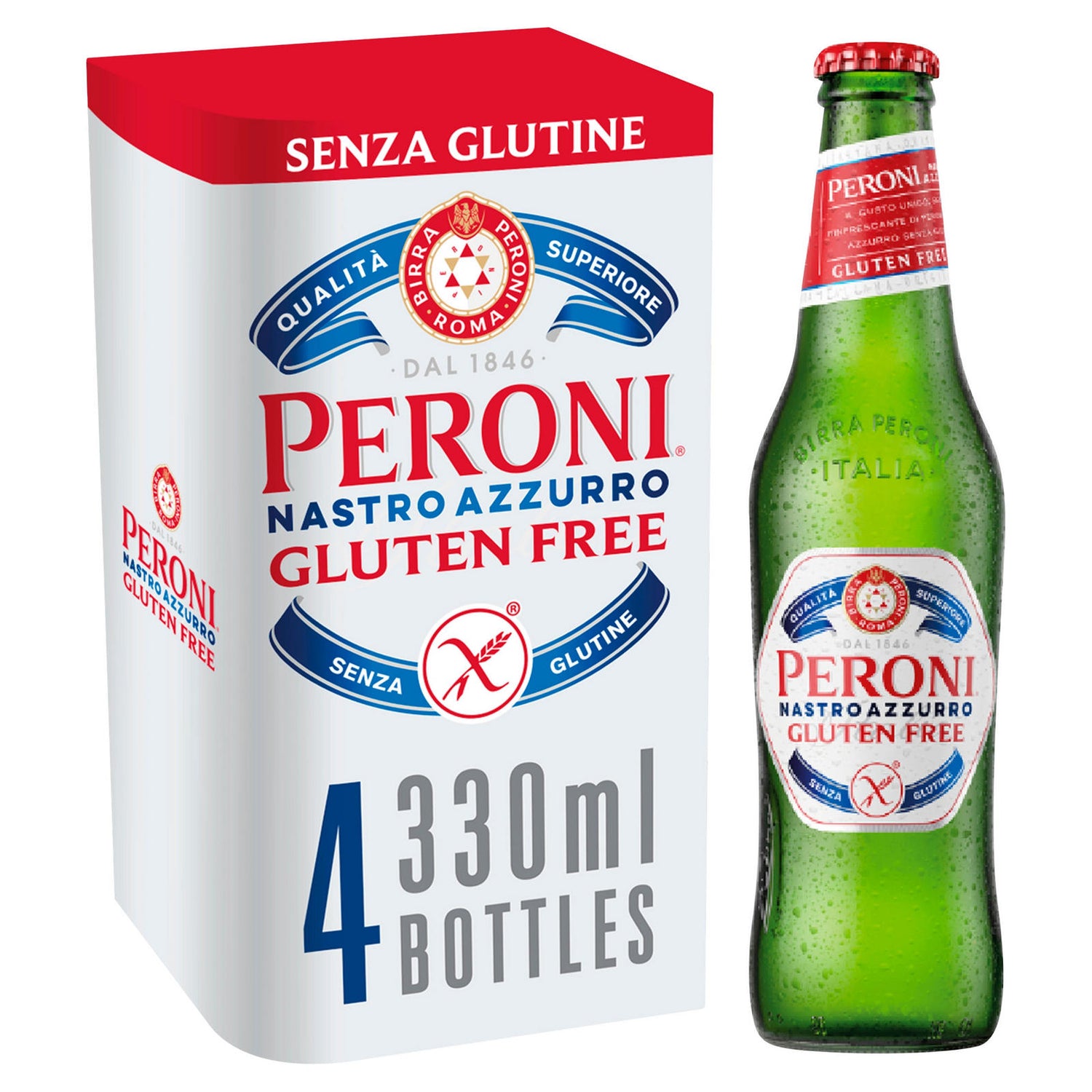 Peroni Nastro Azzurro Gluten Free 330ml - 4 Pack