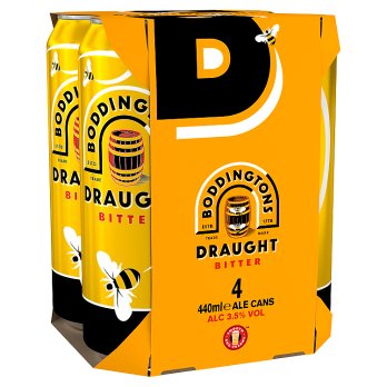 Boddingtons Draught Bitter Beer Cans 440ml - 4 Pack