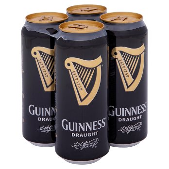 (BBE: 06/04/2024) Guinness Draught Stout Beer 440ml - 4 Pack