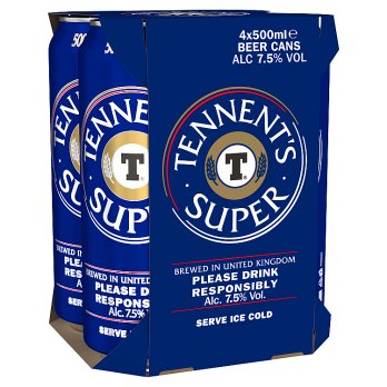 Tennent's Super Can 500ml - 4 Pack
