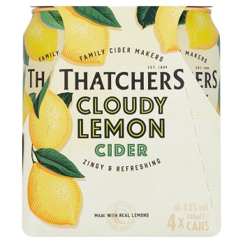 Thatchers Cloudy Lemon Cider Can 440ml - 4 Pack